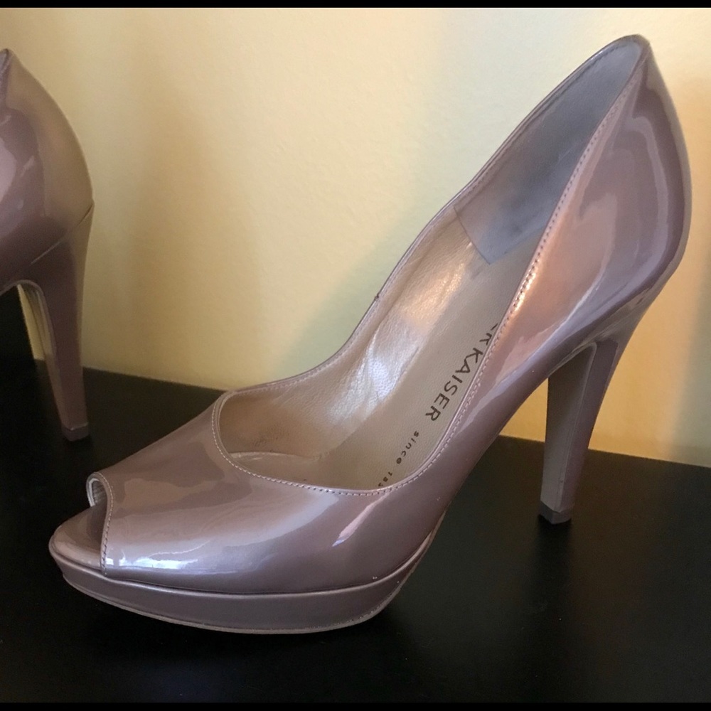Peter Kaiser taupe patent heels. Worn once.